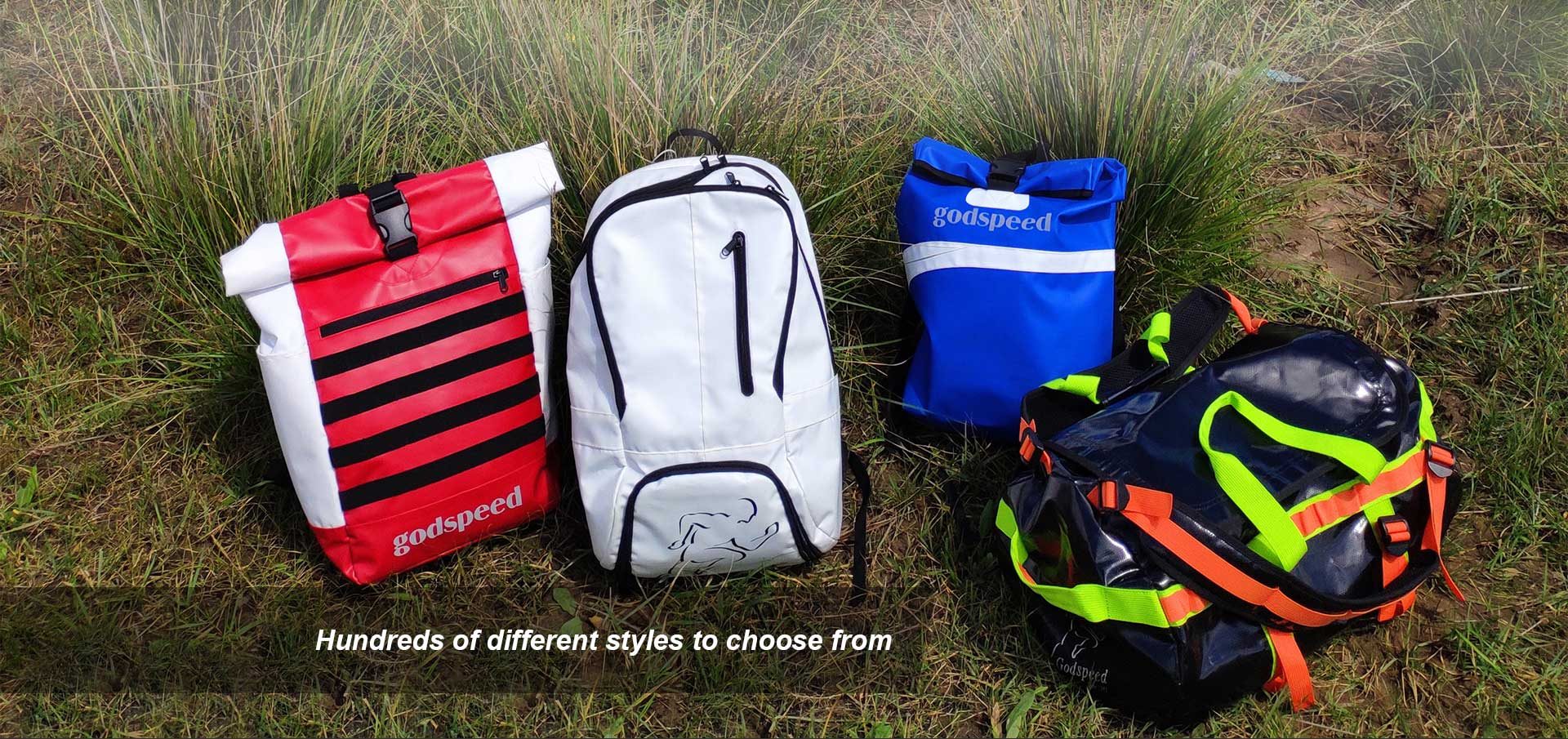 Custom bags and backpacks in different styles