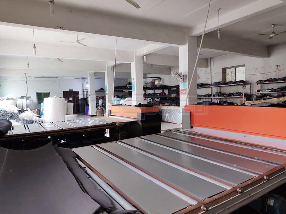 Cutting area for bag panels and fabric preparation